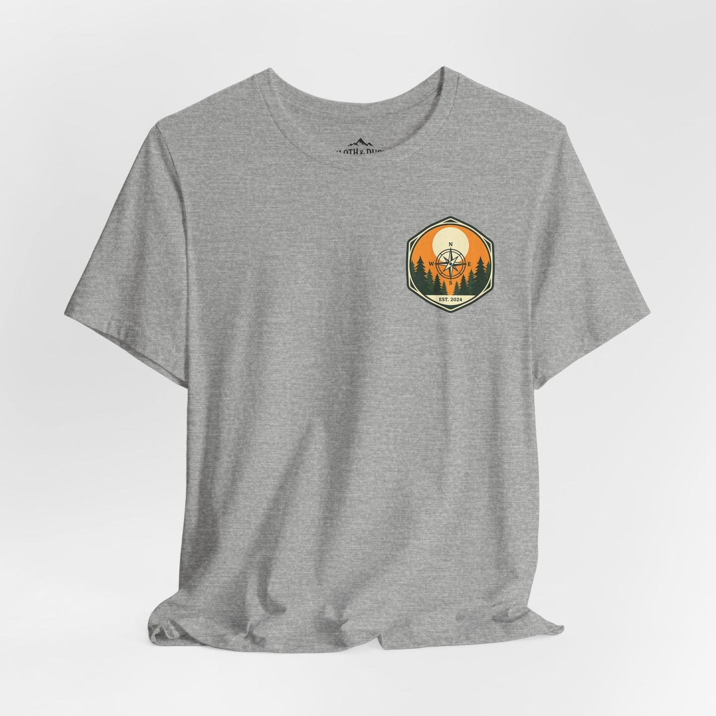 Into the Woods I Go Tee — Premium Vintage Mountain Graphic Shirt - Athletic Heather - Sloth & Duck