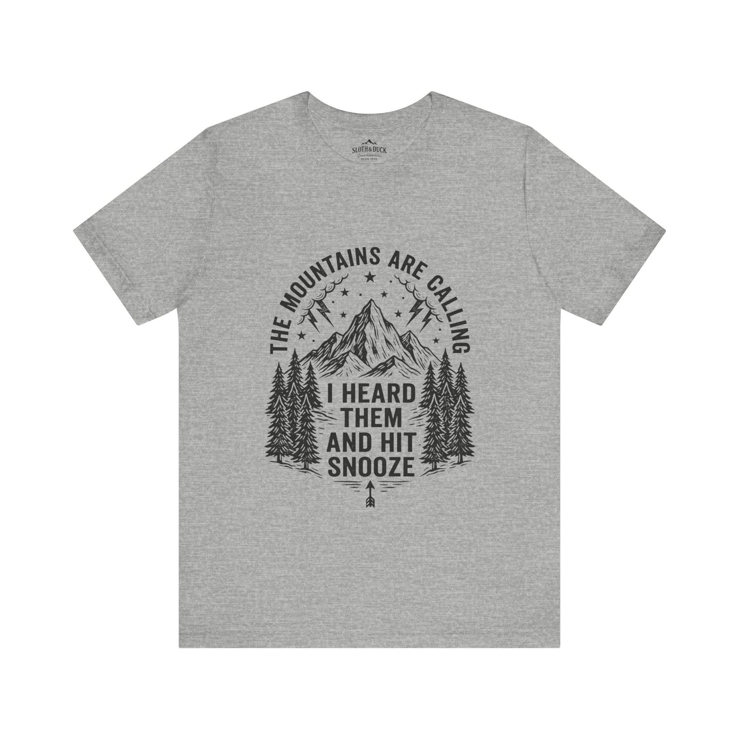 Ironic Mountain Snooze Call T-Shirt - S - Sloth & Duck
