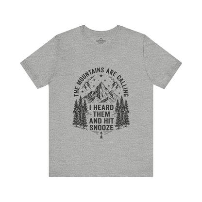 Ironic Mountain Snooze Call T-Shirt - S - Sloth & Duck