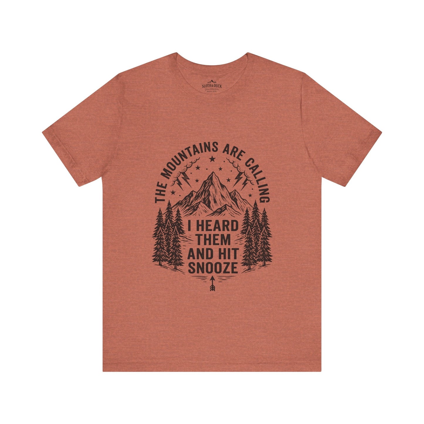 Ironic Mountain Snooze Call T-Shirt - S - Sloth & Duck