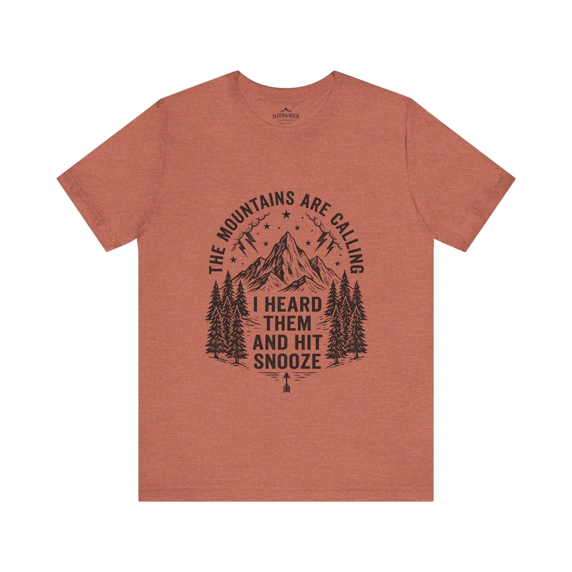 Ironic Mountain Snooze Call T-Shirt - S - Sloth & Duck