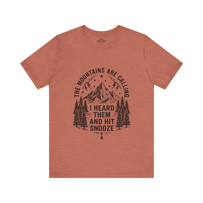 Ironic Mountain Snooze Call T-Shirt - S - Sloth & Duck