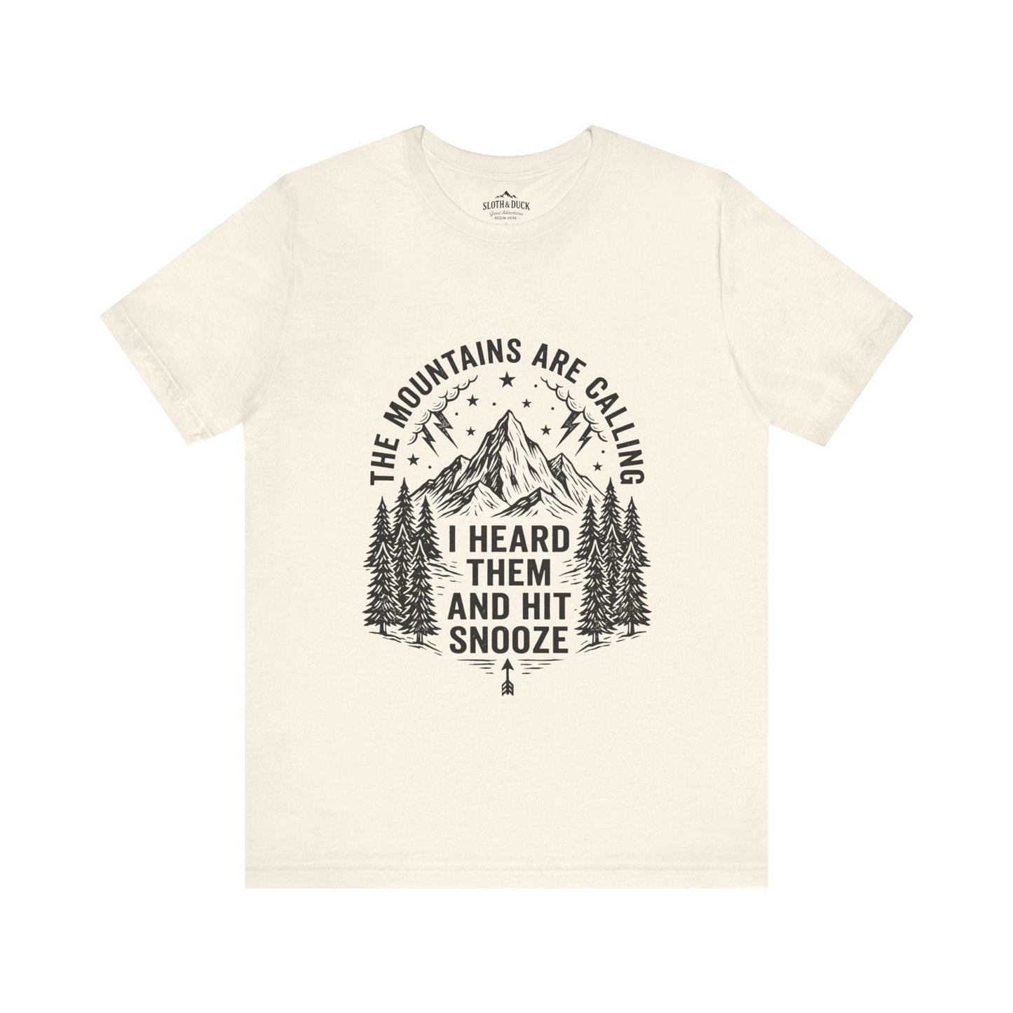 Ironic Mountain Snooze Call T-Shirt - S - Sloth & Duck