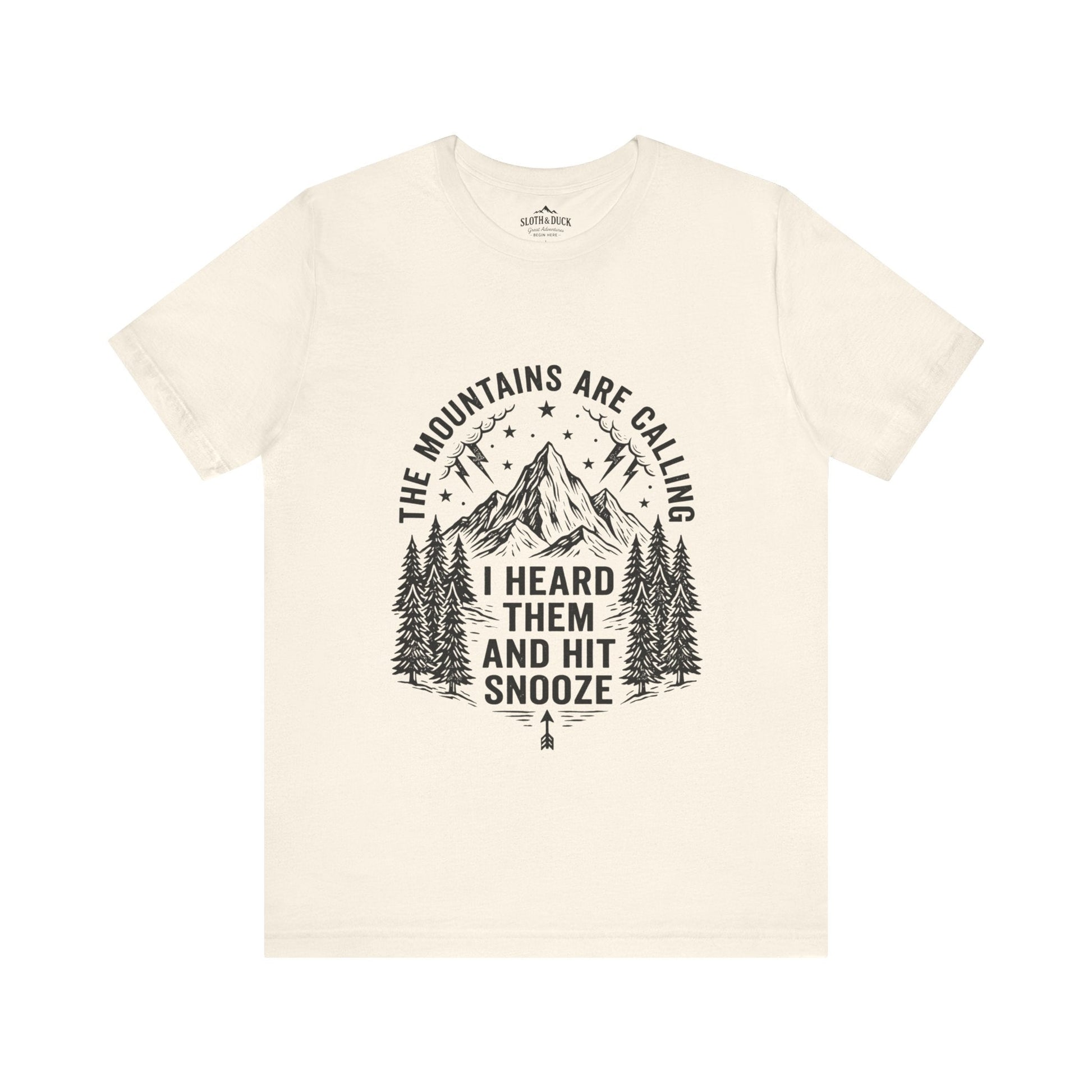 Ironic Mountain Snooze Call T-Shirt - S - Sloth & Duck