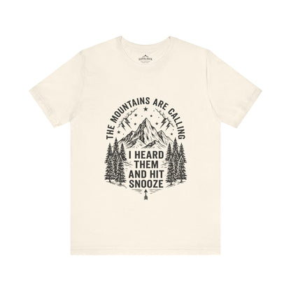 Ironic Mountain Snooze Call T-Shirt - S - Sloth & Duck