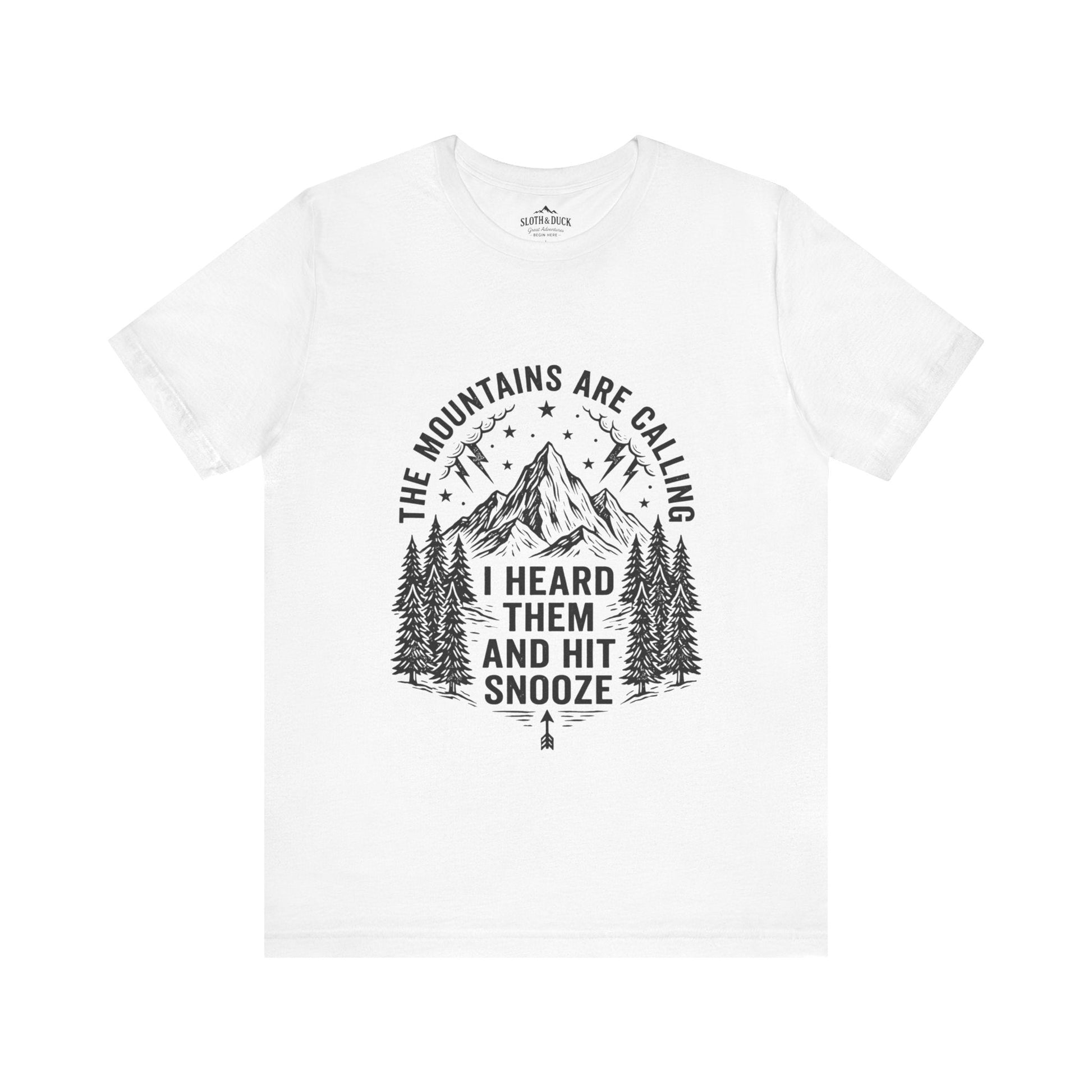 Ironic Mountain Snooze Call T-Shirt - S - Sloth & Duck