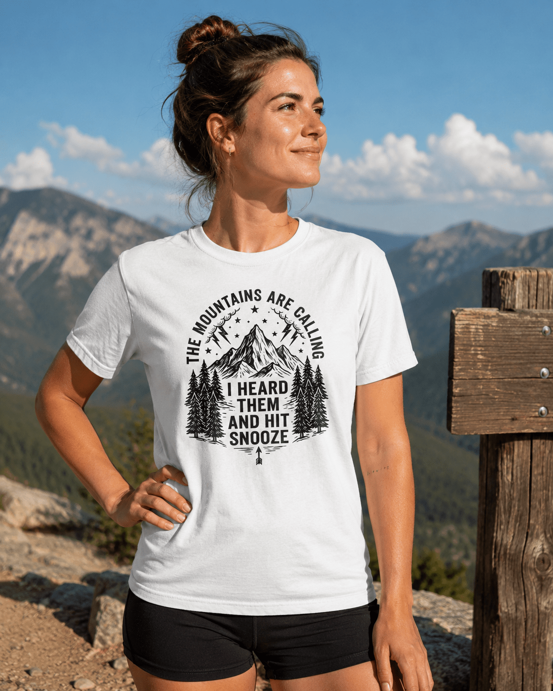 Ironic Mountain Snooze Call T-Shirt - S - Sloth & Duck