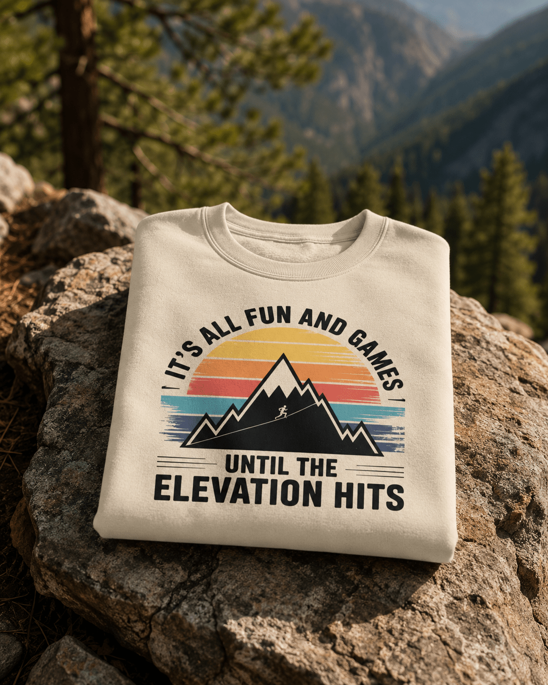 It's All Fun and Games Until the Elevation Hits Sweatshirt -S - Sloth & Duck