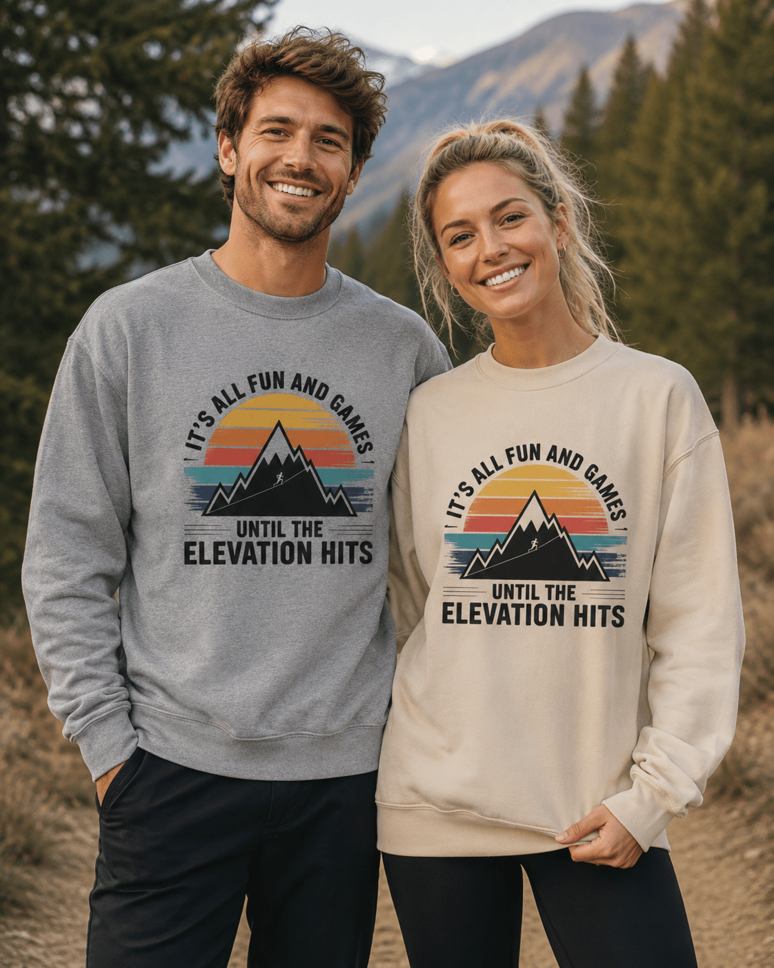 It's All Fun and Games Until the Elevation Hits Sweatshirt -S - Sloth & Duck