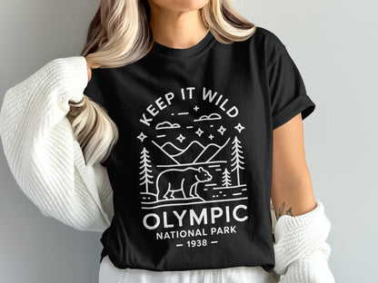 "Keep It Wild" Olympic National Park Bear T-Shirt - S - Sloth & Duck