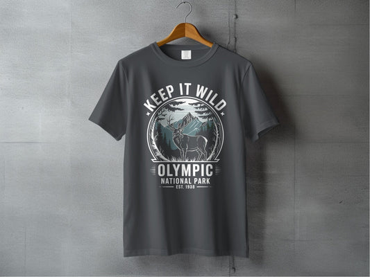 "Keep It Wild" Olympic National Park Deer Shirt - S - Sloth & Duck