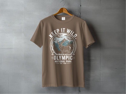 "Keep It Wild" Olympic National Park Deer Shirt - S - Sloth & Duck