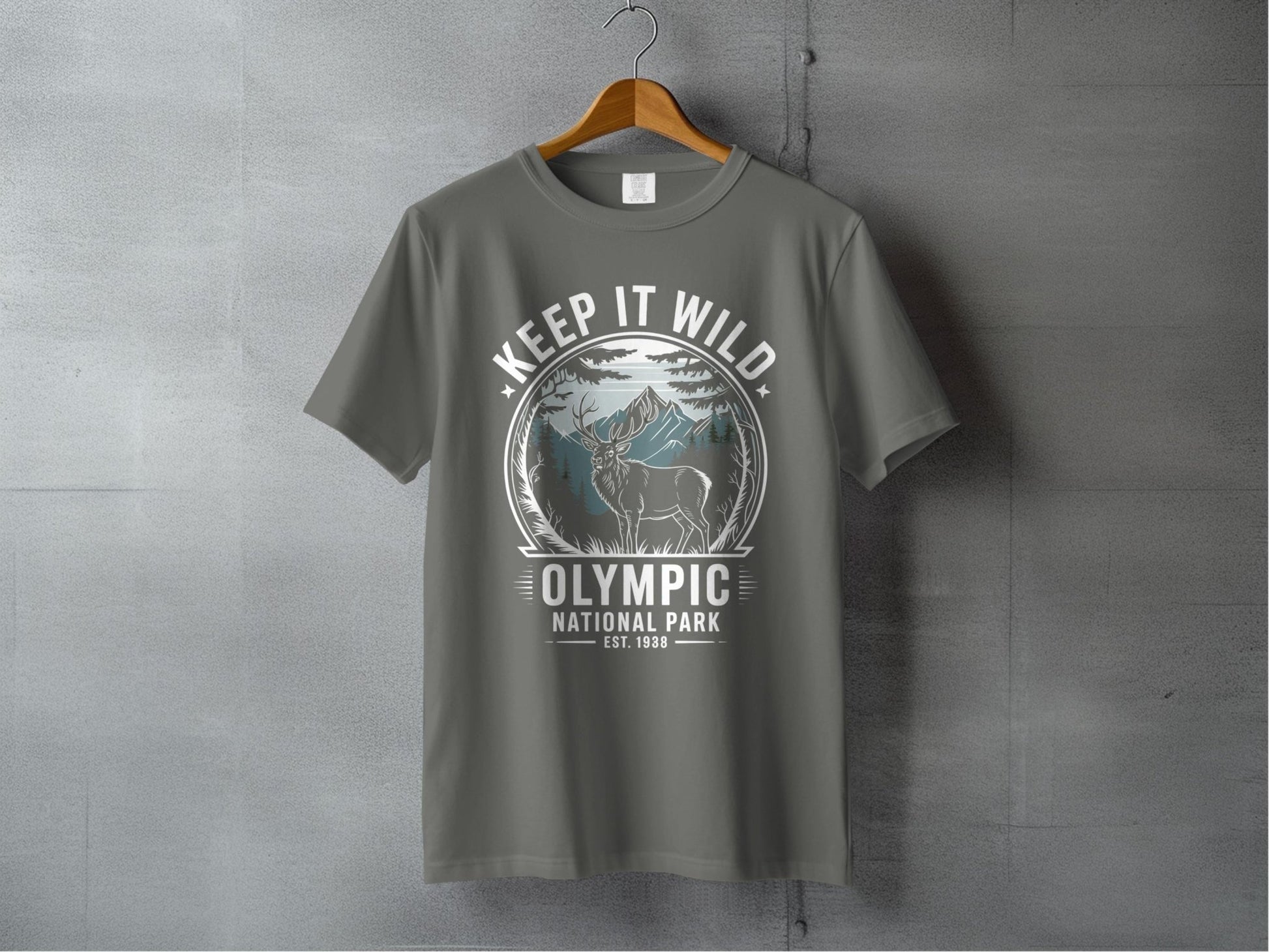 "Keep It Wild" Olympic National Park Deer Shirt - S - Sloth & Duck