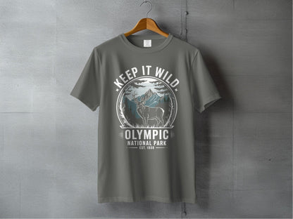 "Keep It Wild" Olympic National Park Deer Shirt - S - Sloth & Duck