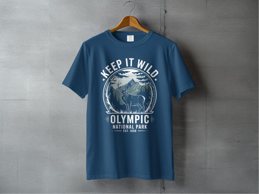 "Keep It Wild" Olympic National Park Deer Shirt - S - Sloth & Duck