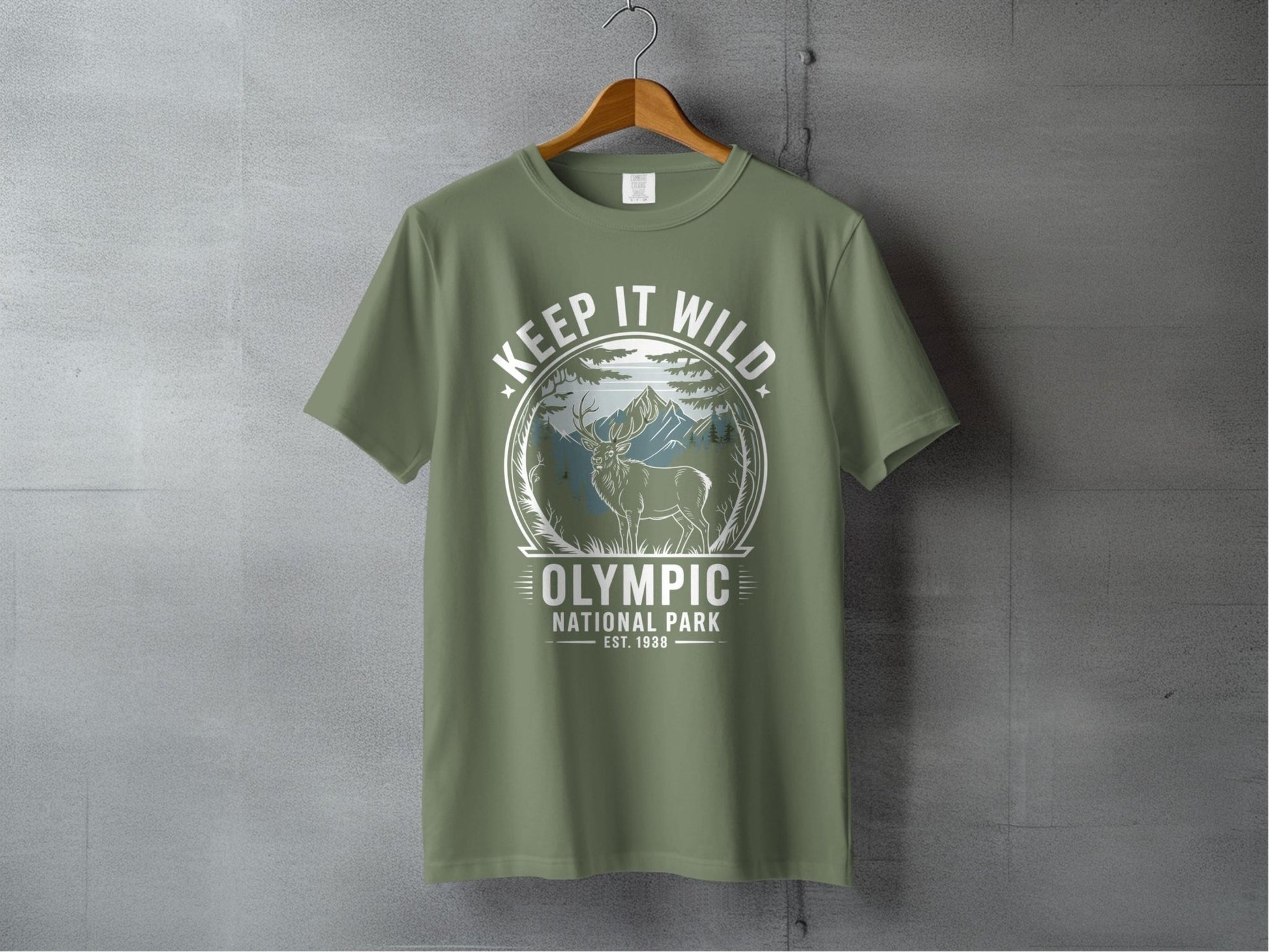 "Keep It Wild" Olympic National Park Deer Shirt - S - Sloth & Duck
