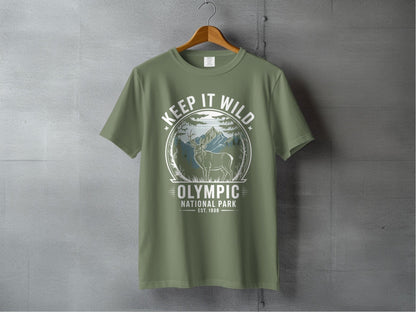 "Keep It Wild" Olympic National Park Deer Shirt - S - Sloth & Duck