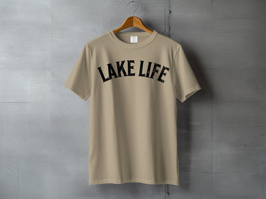 "Lake Life" Distressed T-Shirt - Comfort Colors - S - Sloth & Duck