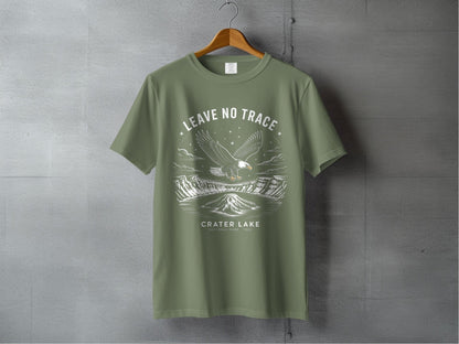 "Leave No Trace" Crater Lake National Park Eagle T-Shirt - S - Sloth & Duck