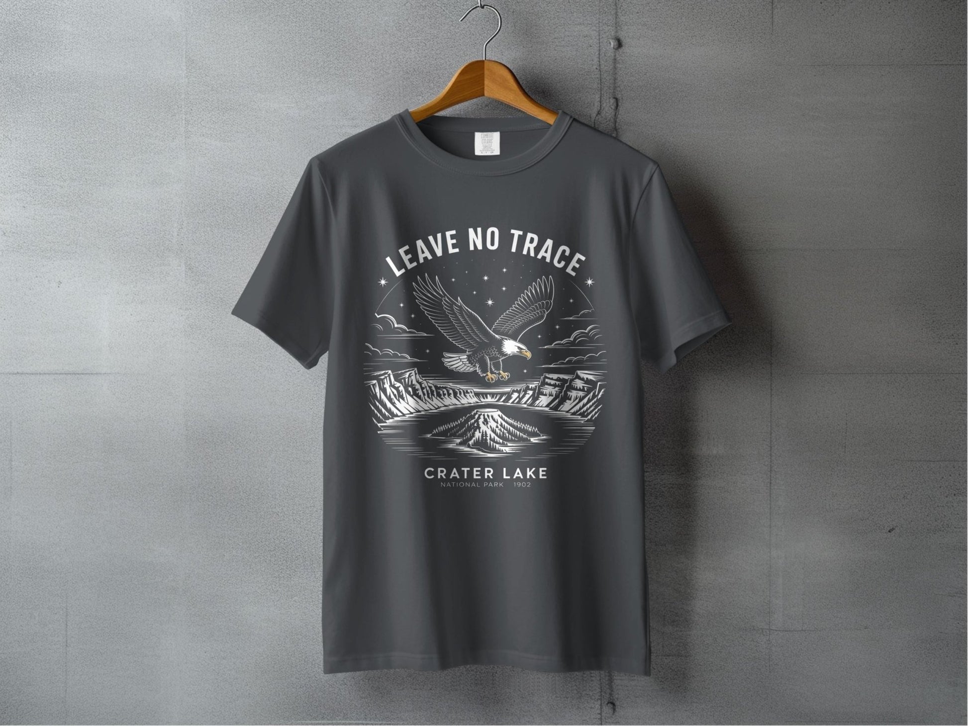 "Leave No Trace" Crater Lake National Park Eagle T-Shirt - S - Sloth & Duck