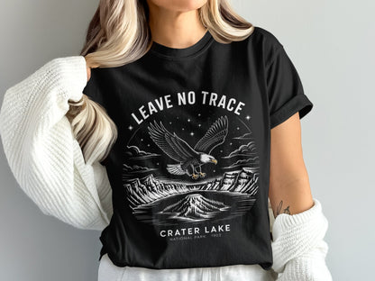 "Leave No Trace" Crater Lake National Park Eagle T-Shirt - S - Sloth & Duck