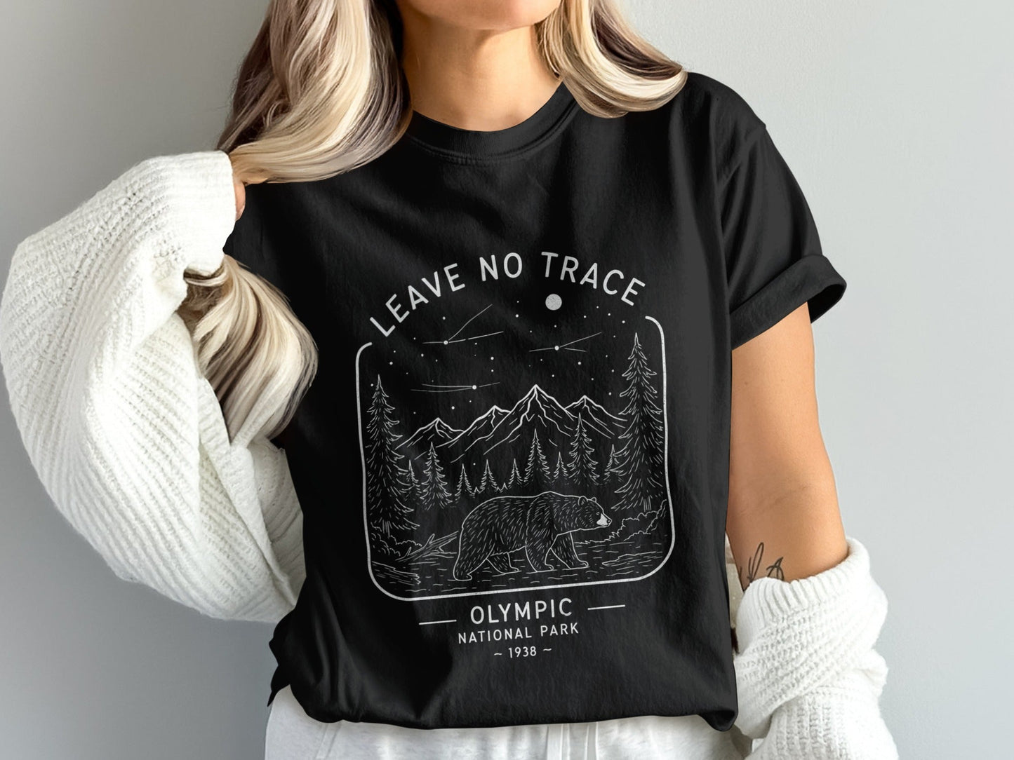 "Leave No Trace" Olympic National Park T-Shirt - S - Sloth & Duck
