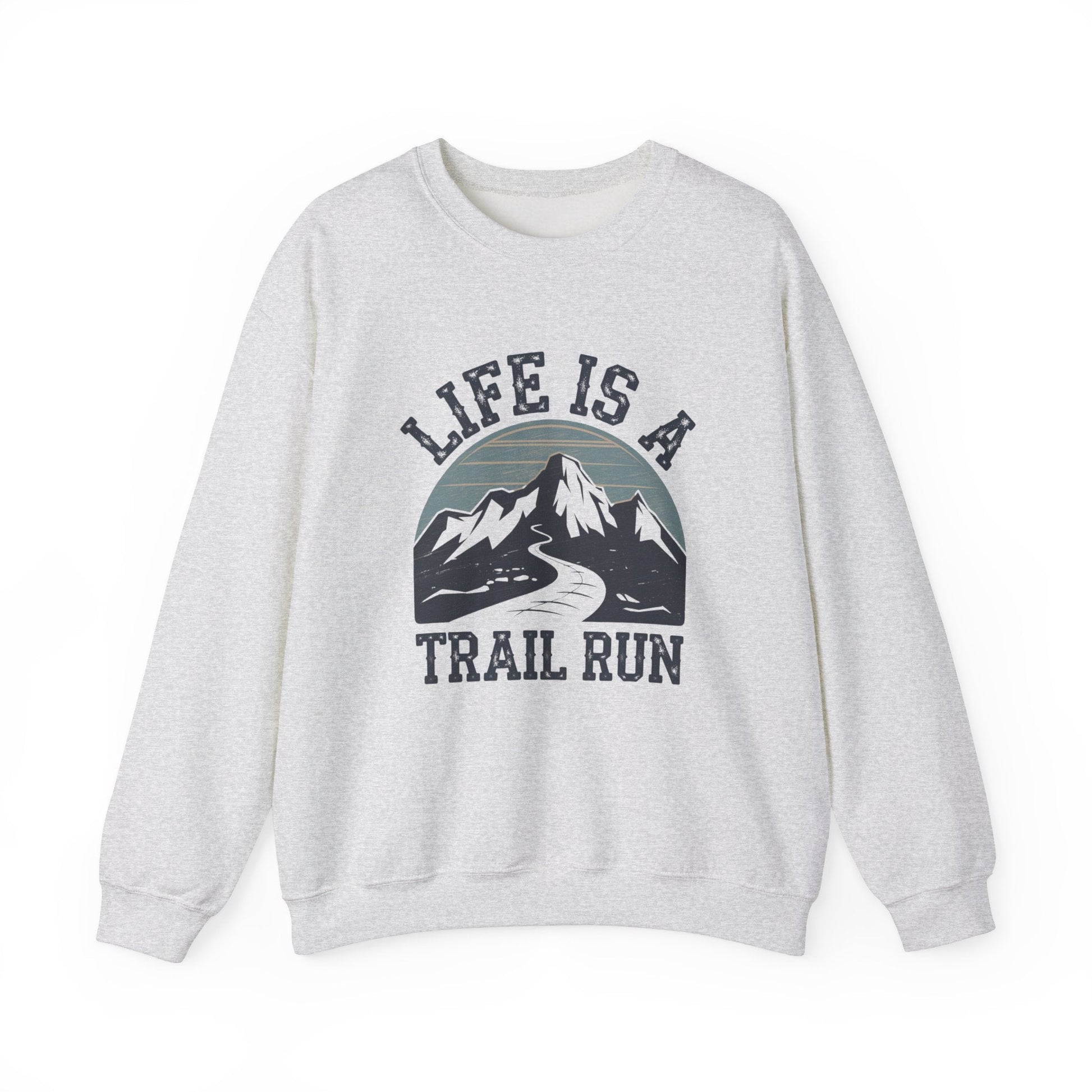 "Life Is A Trail Run" Sweatshirt - Ash - Sloth & Duck