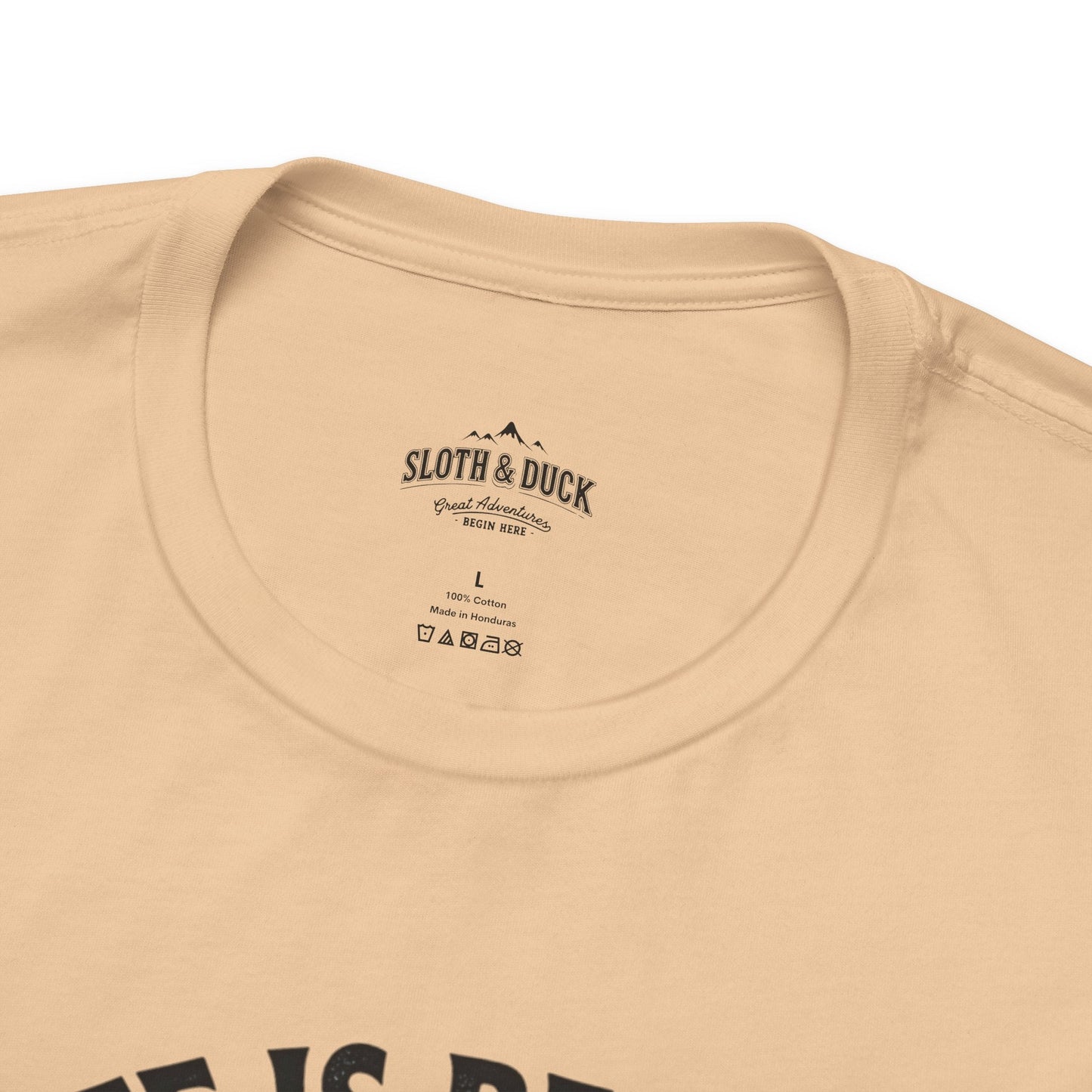 "Life is Better by the Campfire" T-Shirt - Sand Dune - Sloth & Duck