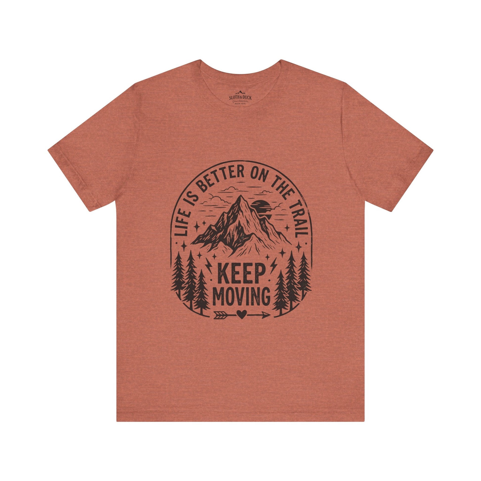 Life Is Better On The Trail Mountain T-Shirt - S - Sloth & Duck