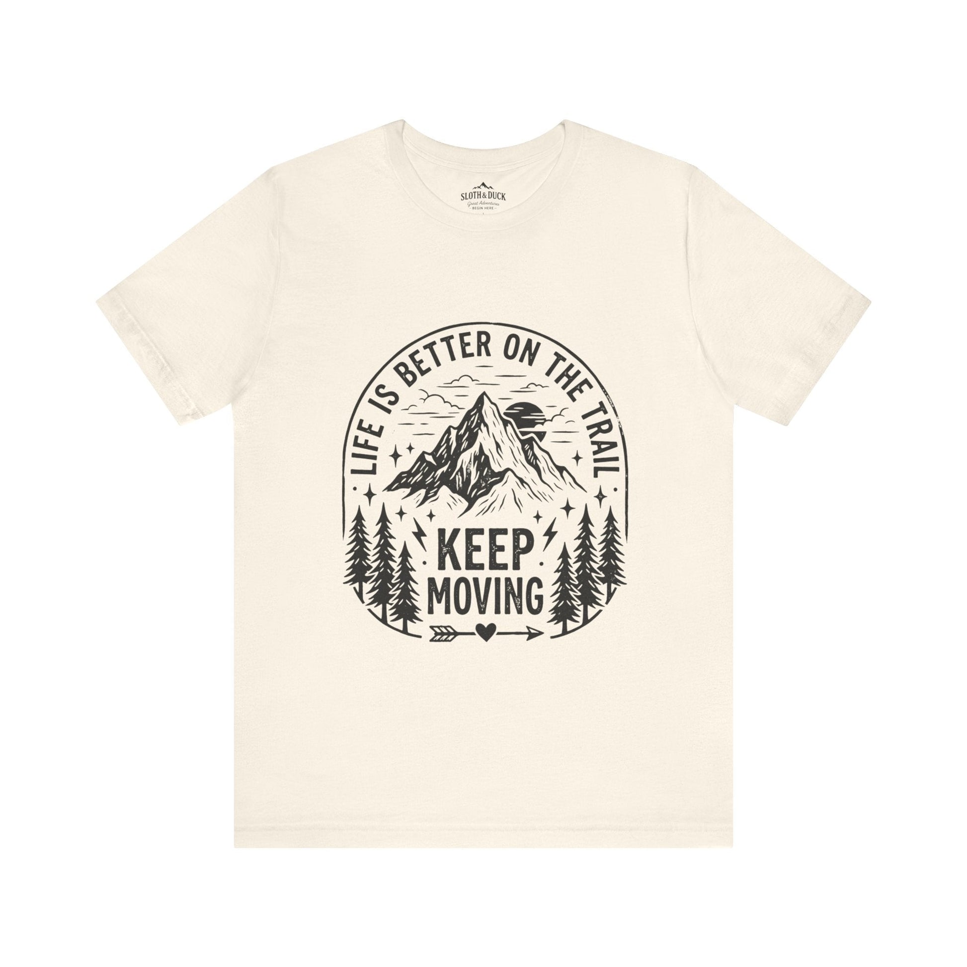 Life Is Better On The Trail Mountain T-Shirt - S - Sloth & Duck