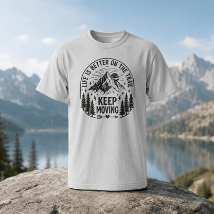 Life Is Better On The Trail Mountain T-Shirt - S - Sloth & Duck
