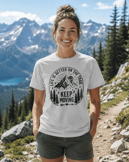 Life Is Better On The Trail Mountain T-Shirt - S - Sloth & Duck