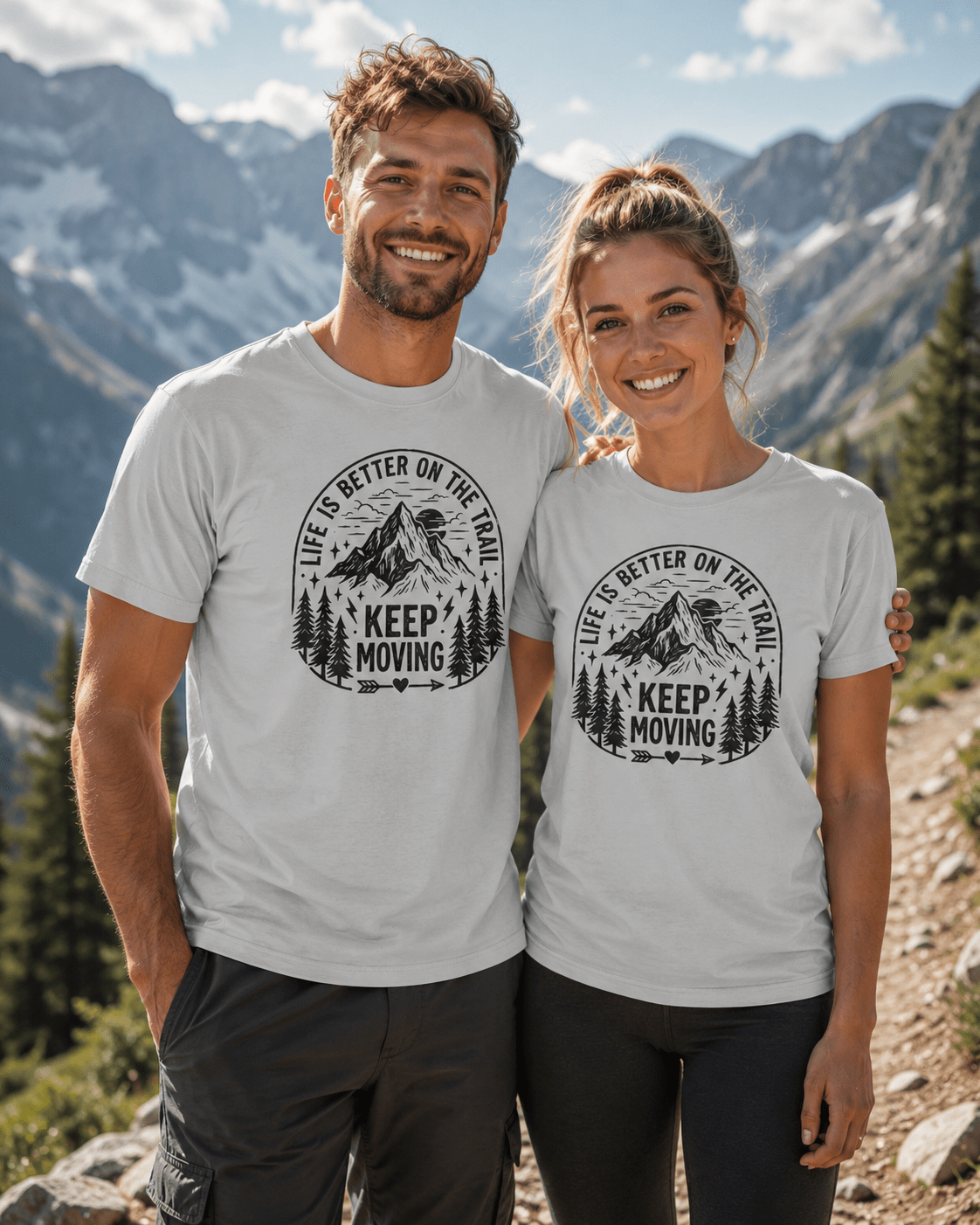Life Is Better On The Trail Mountain T-Shirt - S - Sloth & Duck