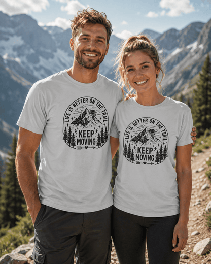 Life Is Better On The Trail Mountain T-Shirt - S - Sloth & Duck