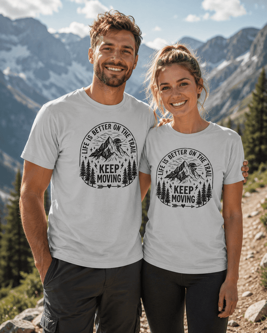 Life Is Better On The Trail Mountain T-Shirt - S - Sloth & Duck