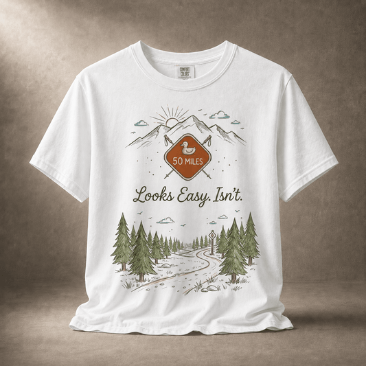 Looks Easy Isn't 50 Mile Trail T-Shirt -Butter - Sloth & Duck