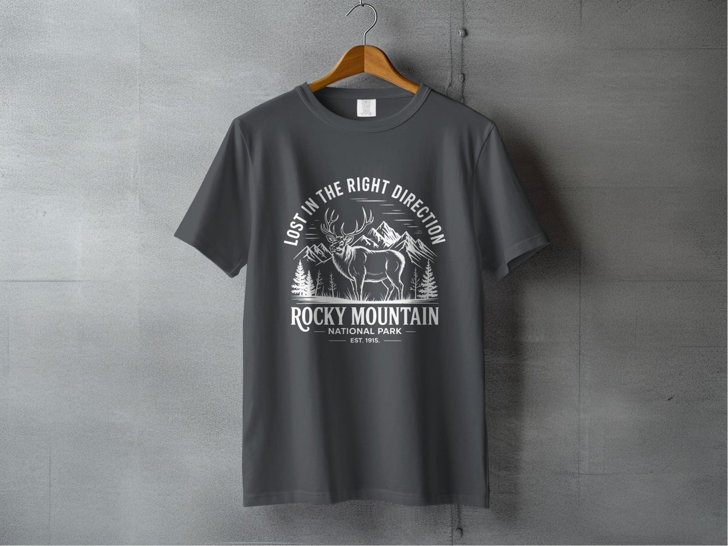 "Lost in the Right Direction" Rocky Mountain National Park T-Shirt - S - Sloth & Duck