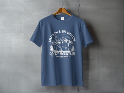 "Lost in the Right Direction" Rocky Mountain National Park T-Shirt - S - Sloth & Duck