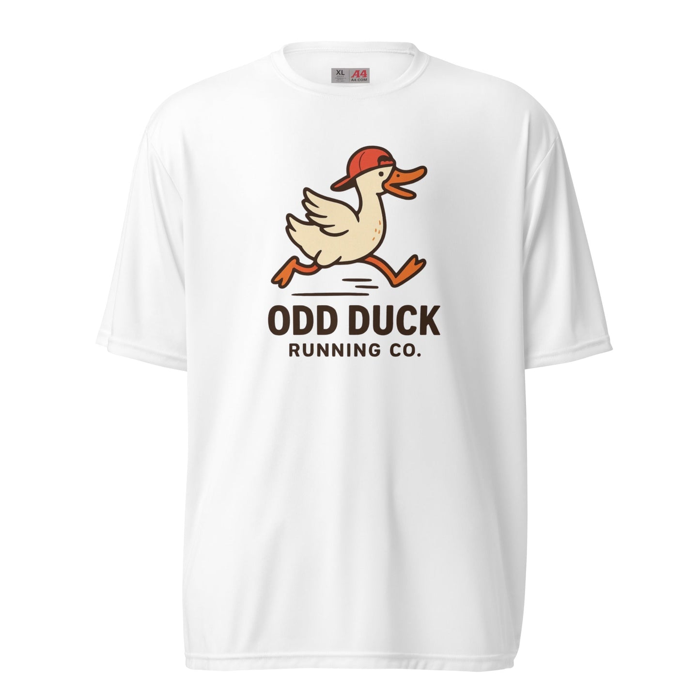 Mens Odd Duck Wicking Performance T-Shirt - White - Sloth & Duck