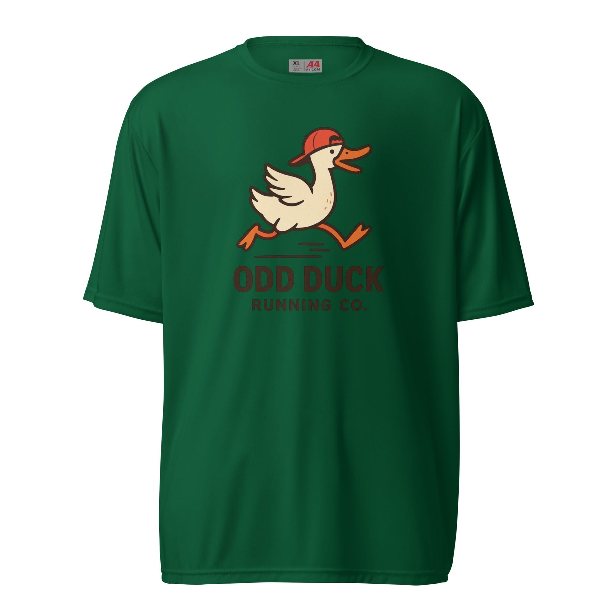 Mens Odd Duck Wicking Performance T-Shirt - Forest Green - Sloth & Duck