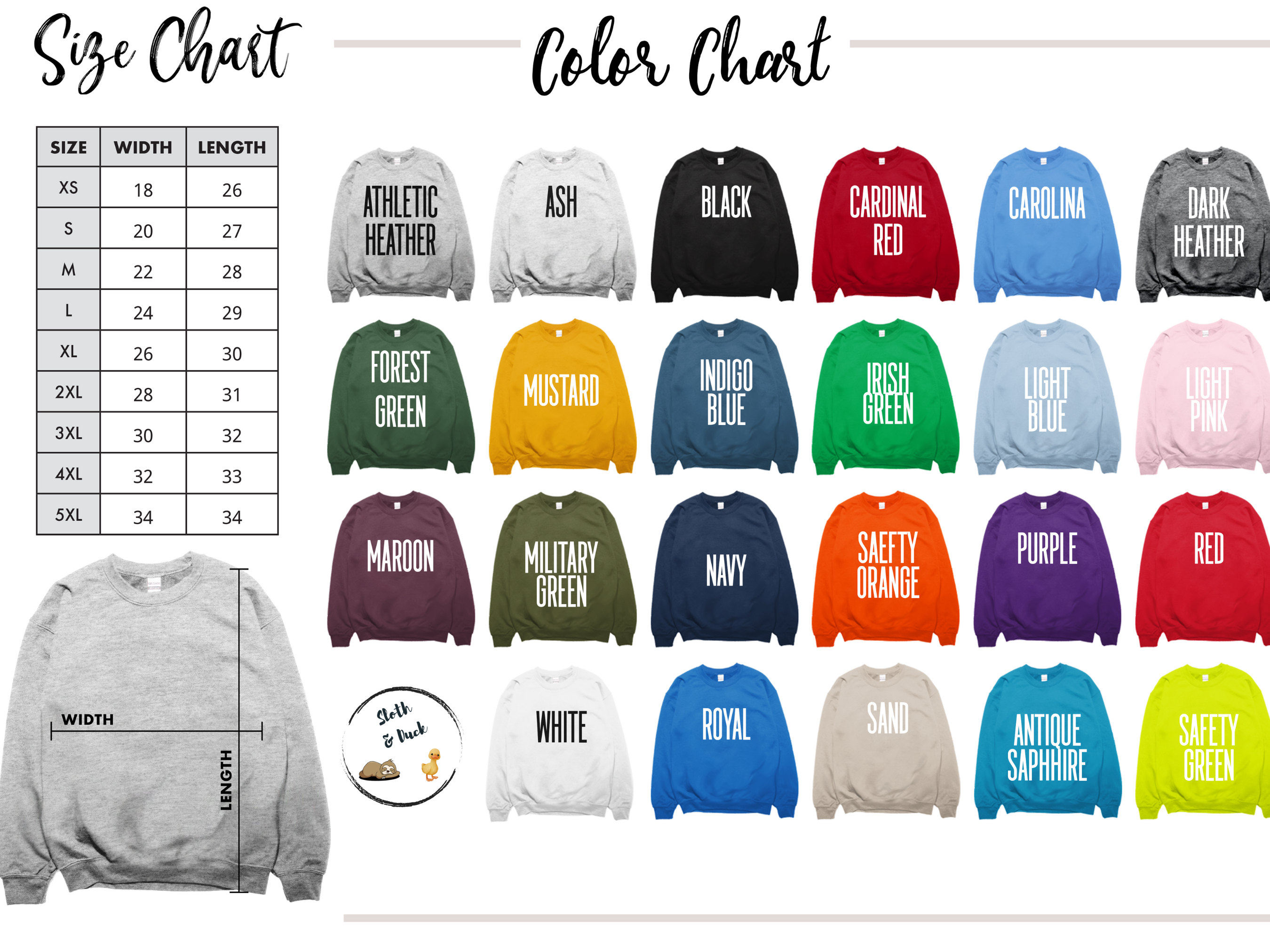 merry christmas hoodie size and color chart