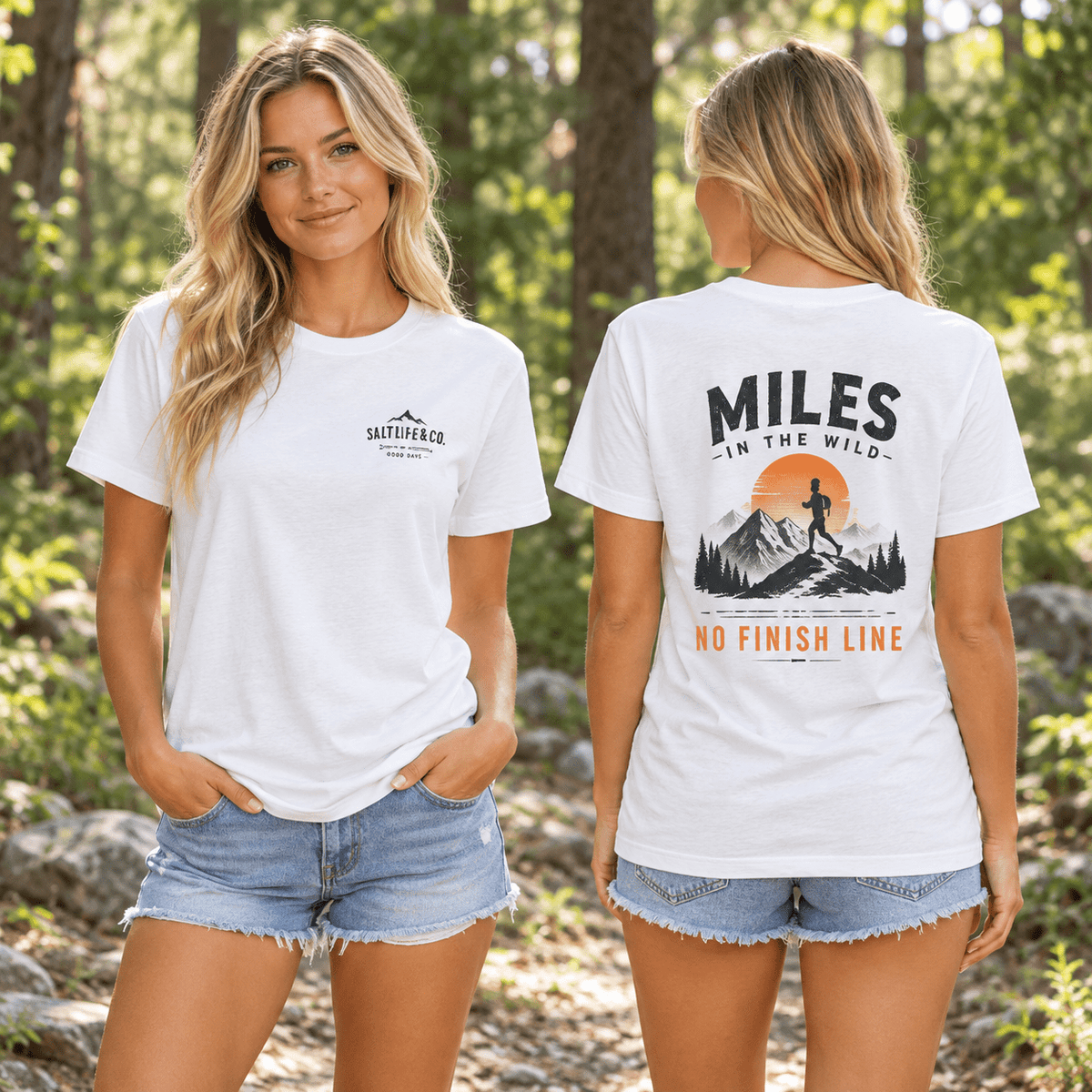 Miles in the Wild Trail Running T-Shirt, Mountain Runner Tee -XS - Sloth & Duck