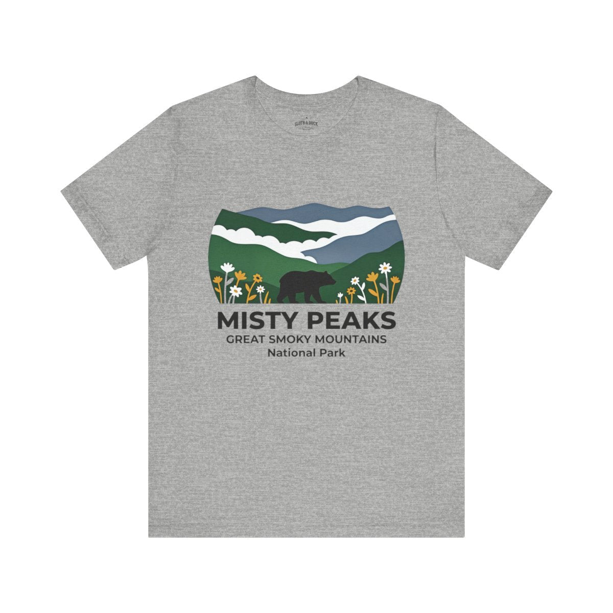 Misty Peaks Great Smoky Mountains National Park T-Shirt - S - Sloth & Duck