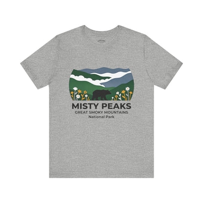 Misty Peaks Great Smoky Mountains National Park T-Shirt - S - Sloth & Duck