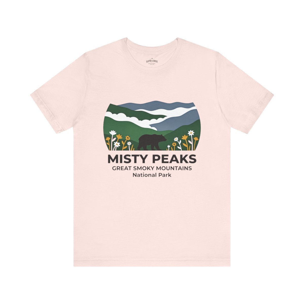 Misty Peaks Great Smoky Mountains National Park T-Shirt - S - Sloth & Duck