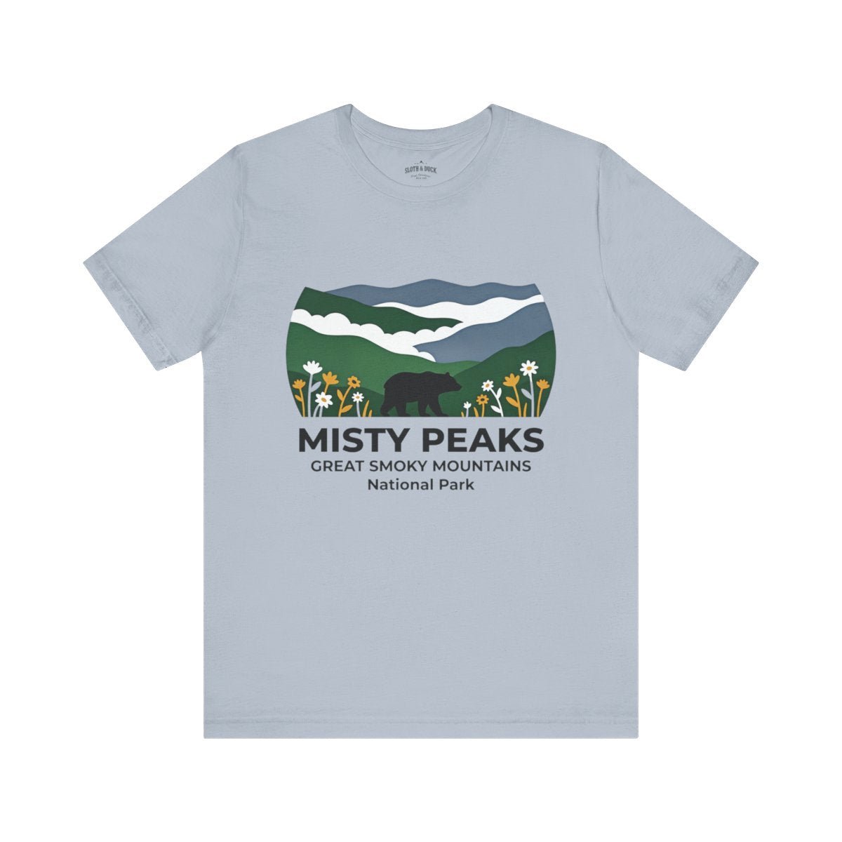 Misty Peaks Great Smoky Mountains National Park T-Shirt - S - Sloth & Duck
