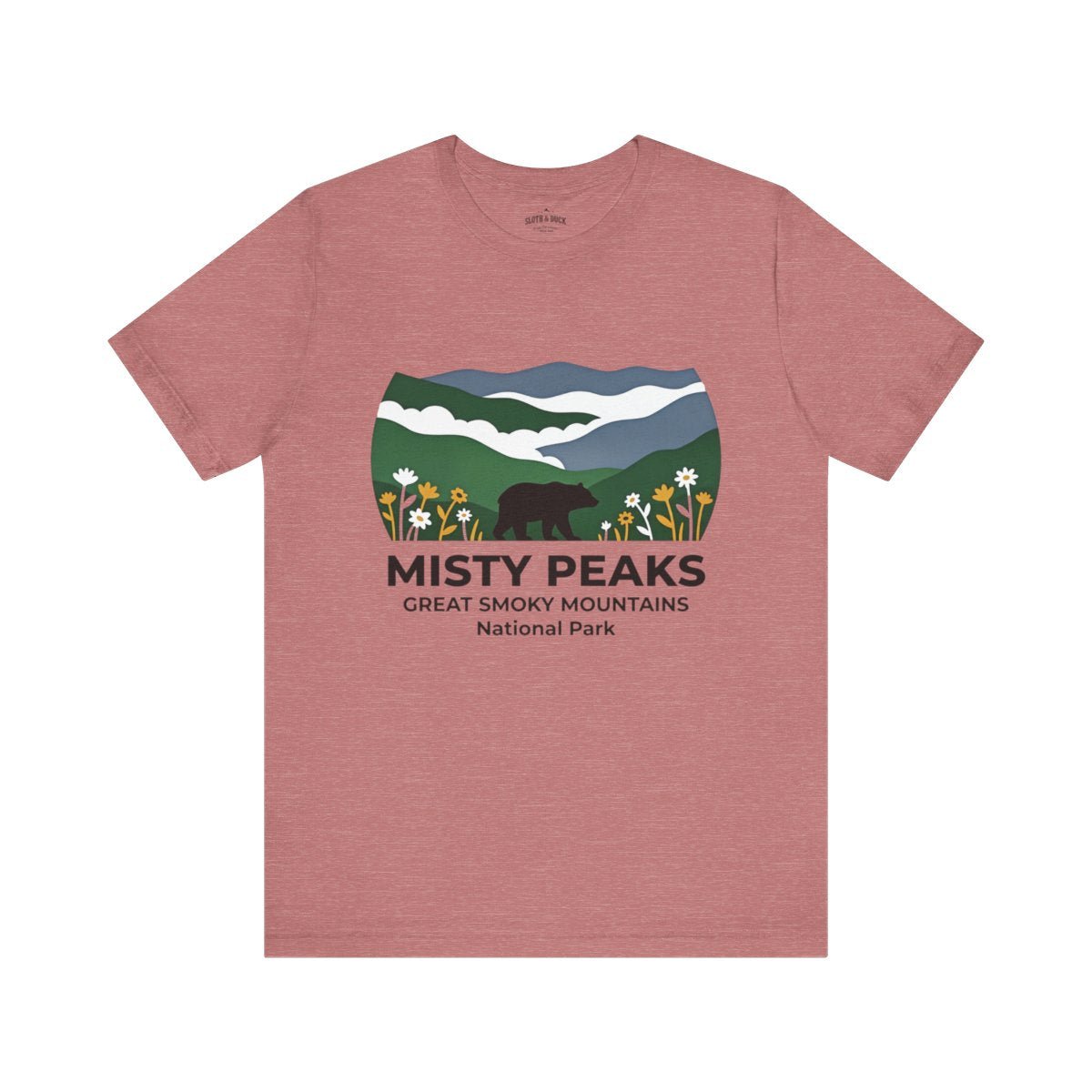 Misty Peaks Great Smoky Mountains National Park T-Shirt - S - Sloth & Duck
