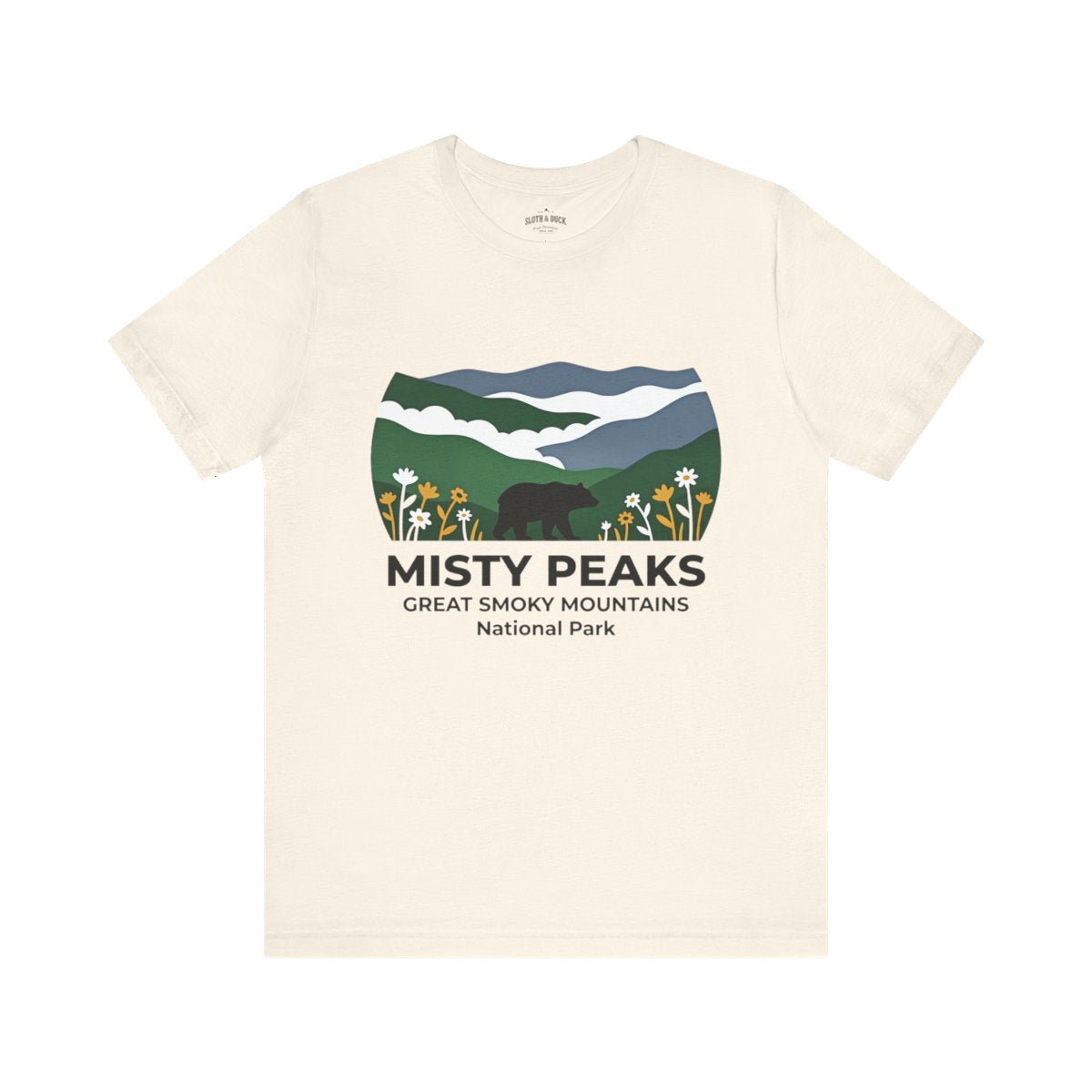 Misty Peaks Great Smoky Mountains National Park T-Shirt - S - Sloth & Duck