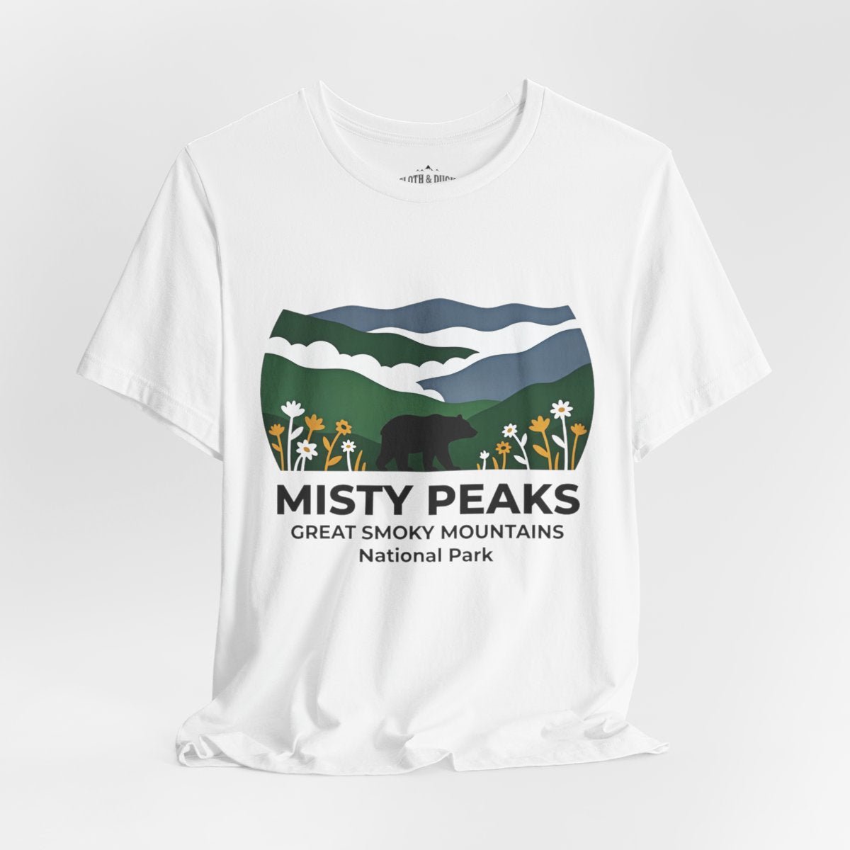 Misty Peaks Great Smoky Mountains National Park T-Shirt - S - Sloth & Duck