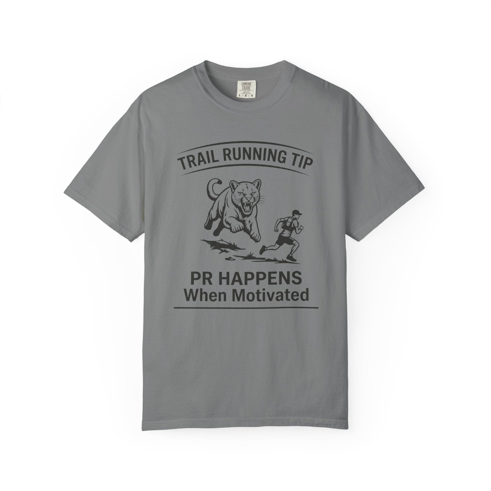 Motivational Trail Running T-Shirt - Mens - Grey - Sloth & Duck
